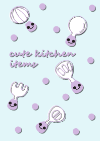 Cute kitchen items with little smile