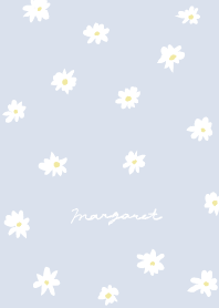 シンプルマーガレット花柄 -light blue