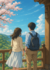 Hilltop Shrine Springtime Breeze