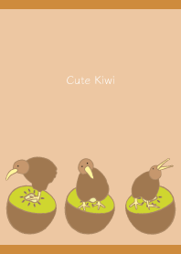 Cheerful Kiwi on brown