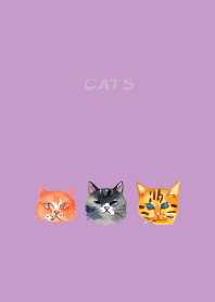 cat face on light purple