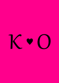 Initial "K & O" Vivid pink & black.