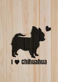 I Love Chihuahua Wood Style 3