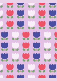 Retro three color tulips l purple JP