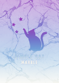 簡單 貓 星星 大理石 漸層紫色2