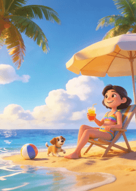 Relaxing by the sea in the summer. 1JP