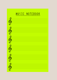 MUSIC COLOR NOTEBOOK-YELLOW GREEN-BEIGE