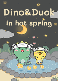 Dino&Duck in hot spring!