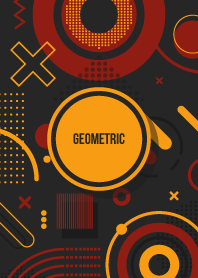 Geometric Modern Black (Dark Tangerine)