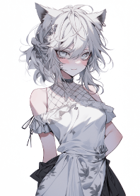 可愛的旗袍貓娘