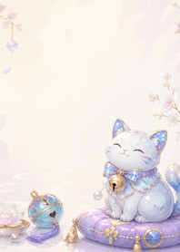 Azure Opal Cat Bell Fortune