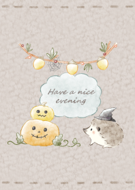 Hedgehog and Halloween 2 -mocha beige-