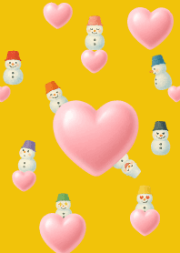 Colorful Snowman05 on yellow