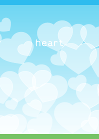 fluffy heart on blue JP