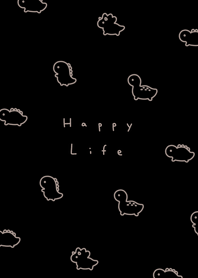 小さな恐竜．黒とベージュ