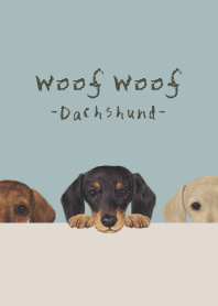 Woof Woof - dachshund - BLUE GRAY