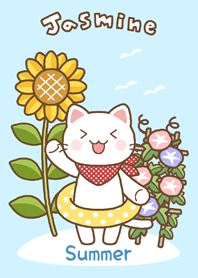 White cat and Summer