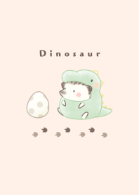 Hedgehog and Dinosaur -beige pink-