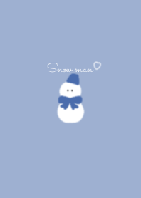 スノーマン × くすみカラー（青）