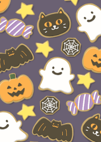 Icing cookies/halloween(purple)