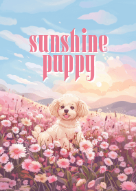 puppy and pink flower_5