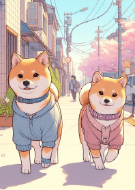 Casual Canines: A Shiba Stroll