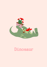 フラワーポットで遊ぶ恐竜