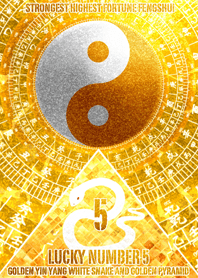 White snake and golden lucky number 5