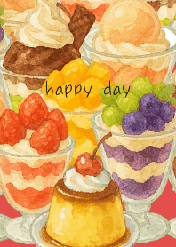 various parfaits2 on red