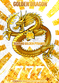 Golden dragon sun and golden pyramid 777