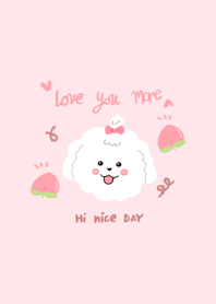 Dog love you more peach cute