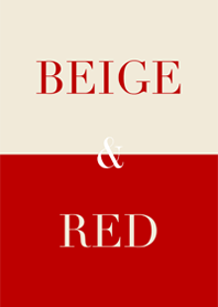 beige & red .