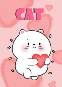 Cute Pink white Cat InLove Theme