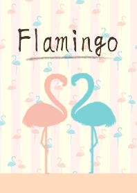 Flamingos Imut dan bunga mawar.