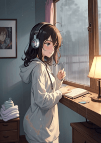快適な日 - 窓辺の少女と音楽 JAza2