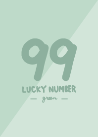 Lucky number 99 Green 2 colors Japan