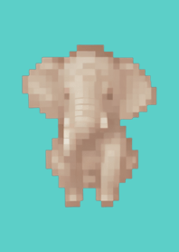 elephant Pixel Art Theme  Green 10