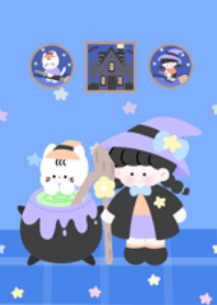 Magic Little Witch and Happy Halloween