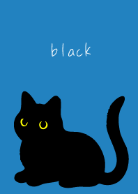 Black Cat Holiday on blue