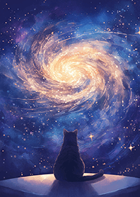 Cat gazing at the cosmic vortex