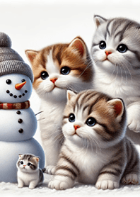 にゃんこーず（雪だるま）