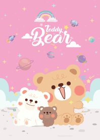 Teddy Bears Love Galaxy Pink