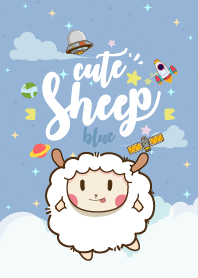 Cute Sheep Galaxy Blue