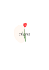 Watercolor Tulips -Red