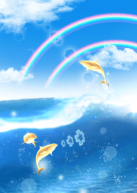 願いを叶えてくれる♡黄金のイルカ❤W虹