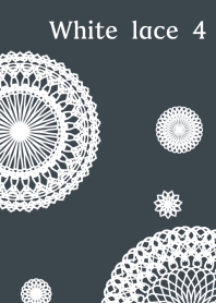 Flowers and lace ribbon -white 4-