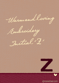 Warm and loving Embroidery Initial 'Z'