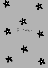 Gray and black floral pattern.