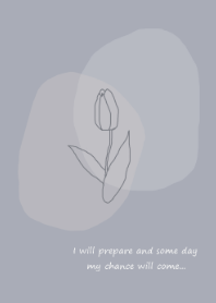 vintage flower /dustyblue gray