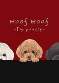 Woof Woof - Toy poodle - CHRISTMAS RED